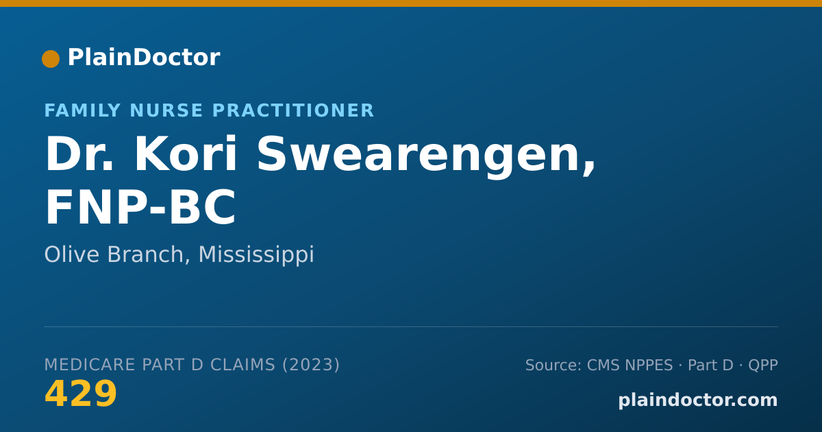 Shareable card for Kori Swearengen, FNP-BC - Family Nurse Practitioner, Olive Branch, MS