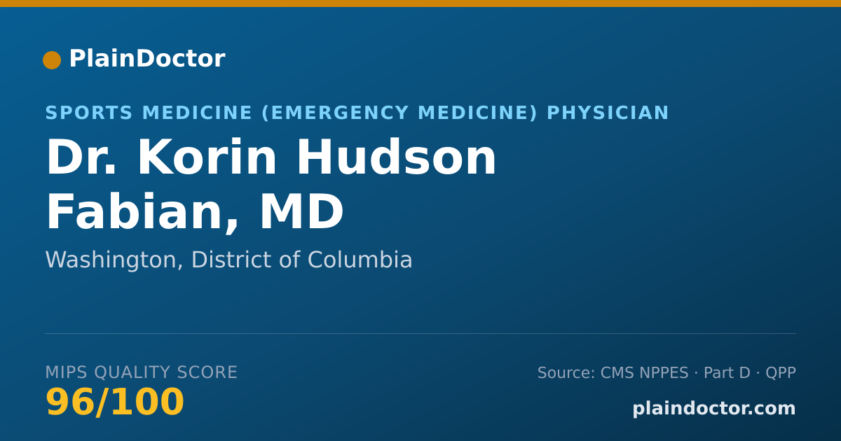 Shareable card for Korin Hudson Fabian, MD - Sports Medicine (Emergency Medicine) Physician, Washington, DC