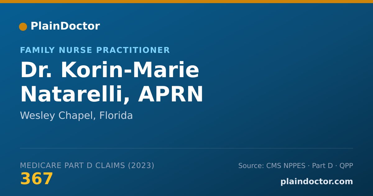 Shareable card for Korin-Marie Natarelli, APRN - Family Nurse Practitioner, Wesley Chapel, FL
