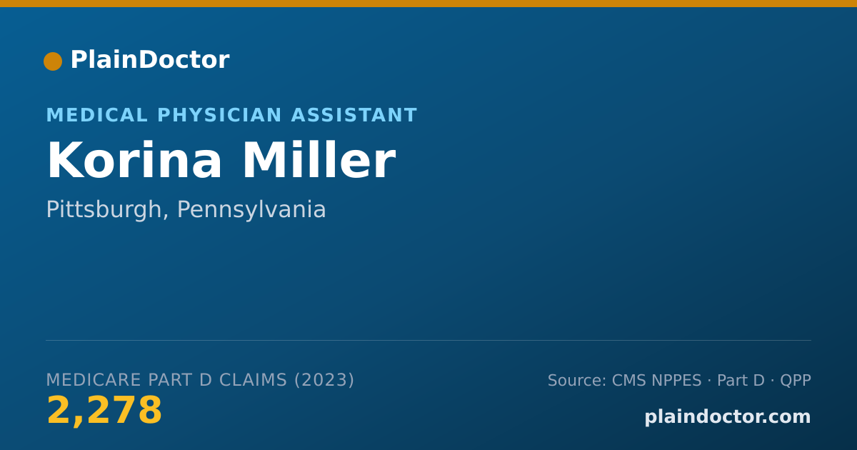 Shareable card for Korina Miller - Medical Physician Assistant, Pittsburgh, PA