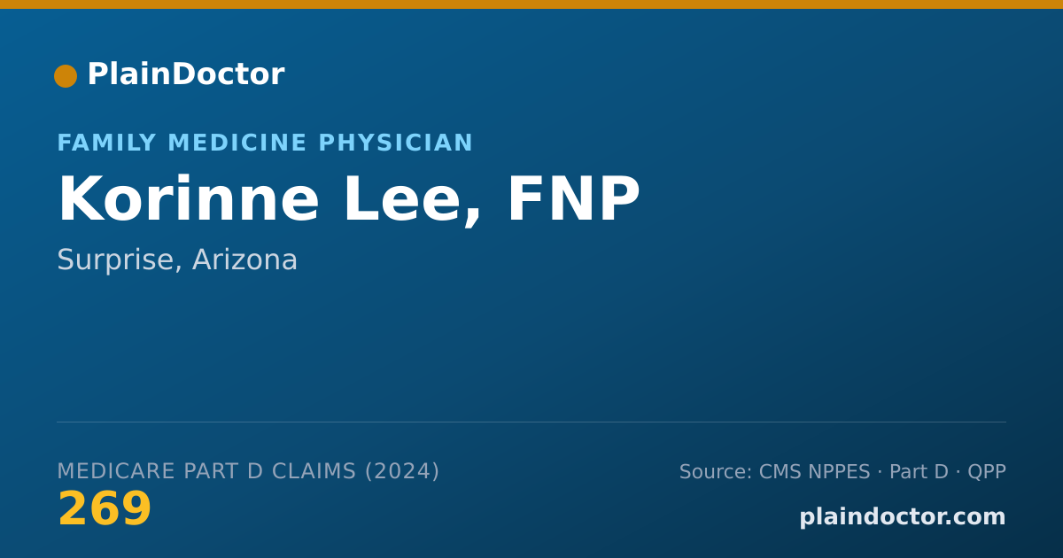 Shareable card for Korinne Lee, FNP - Family Medicine Physician, Surprise, AZ