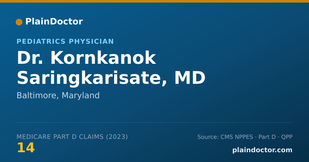 Shareable card for Kornkanok Saringkarisate, MD - Pediatrics Physician, Baltimore, MD