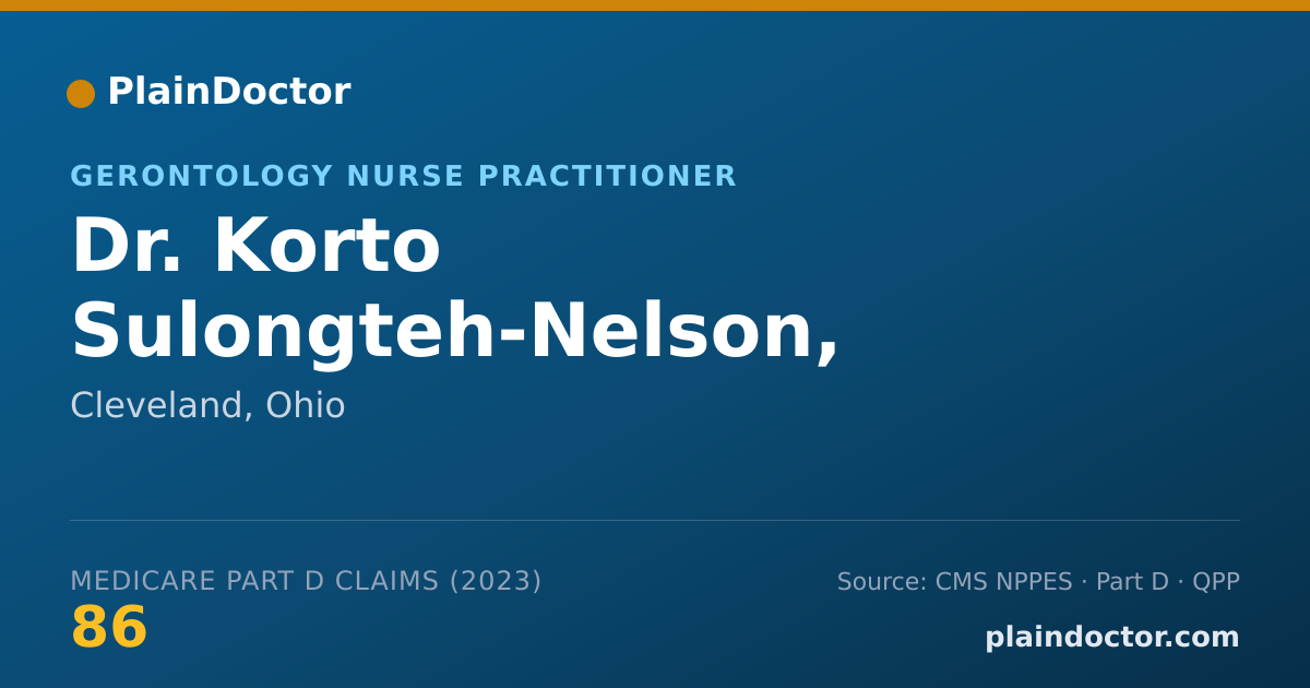 Shareable card for Korto Sulongteh-Nelson, NURSE PRACTITIONER - Gerontology Nurse Practitioner, Cleveland, OH