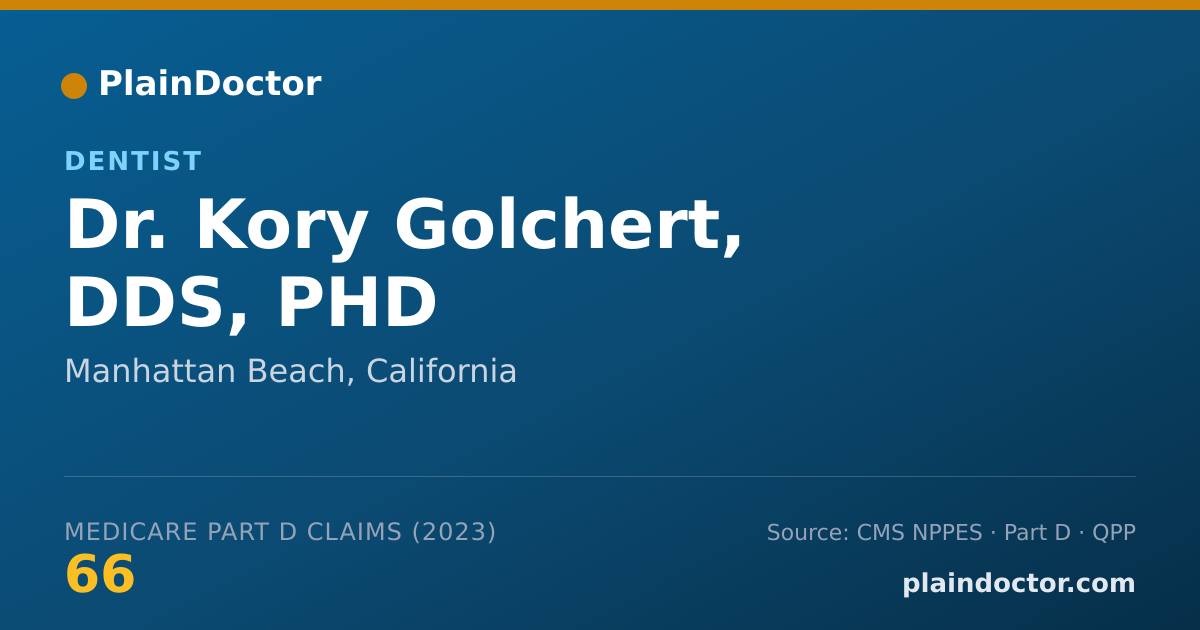 Shareable card for Kory Golchert, DDS, PHD - Dentist, Manhattan Beach, CA