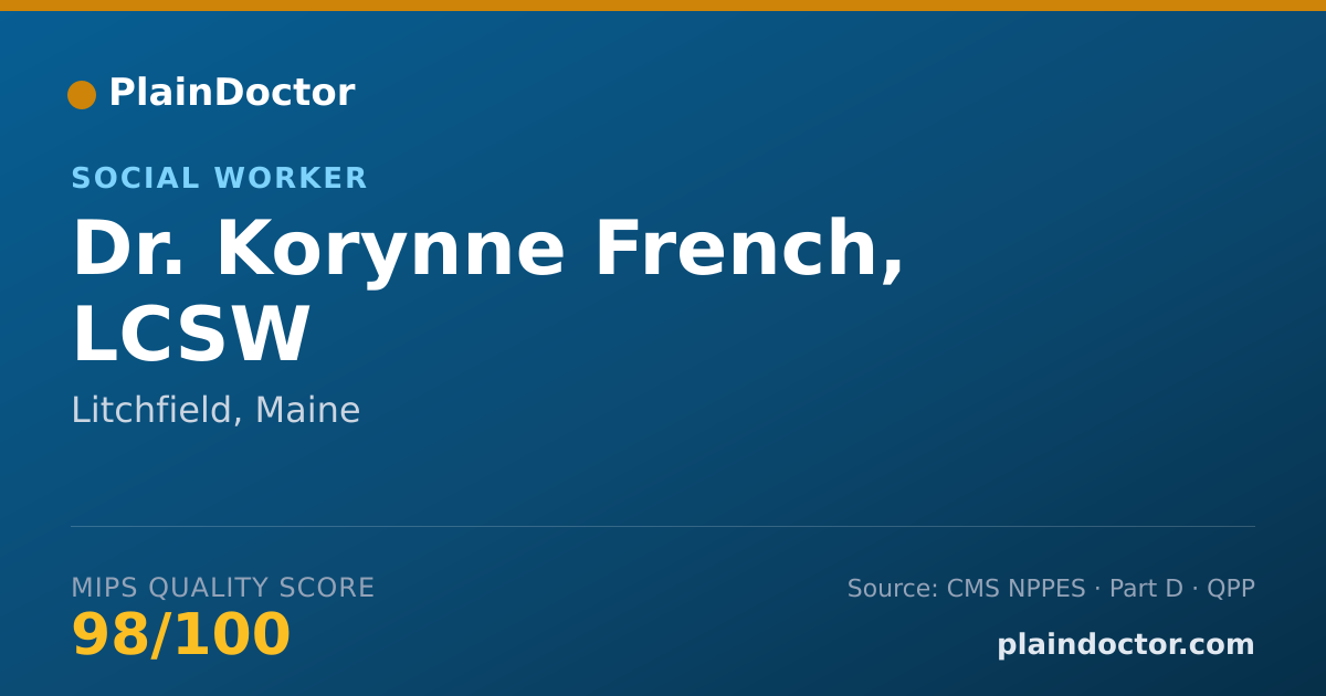 Shareable card for Korynne French, LCSW - Social Worker, Litchfield, ME