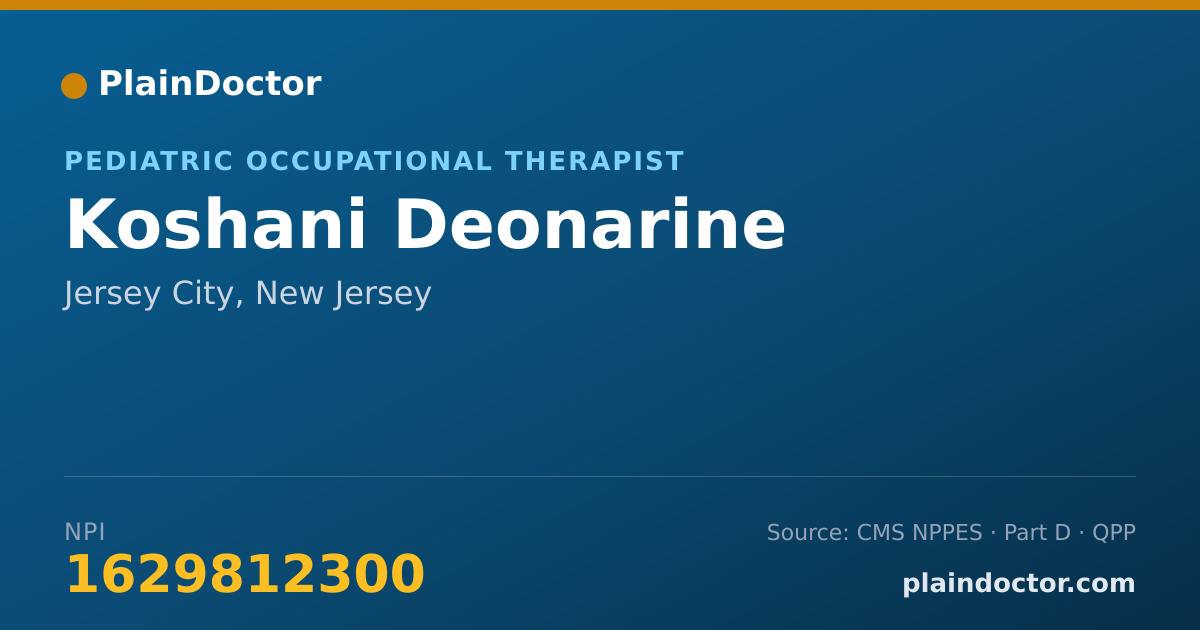 Shareable card for Koshani Deonarine - Pediatric Occupational Therapist, Jersey City, NJ