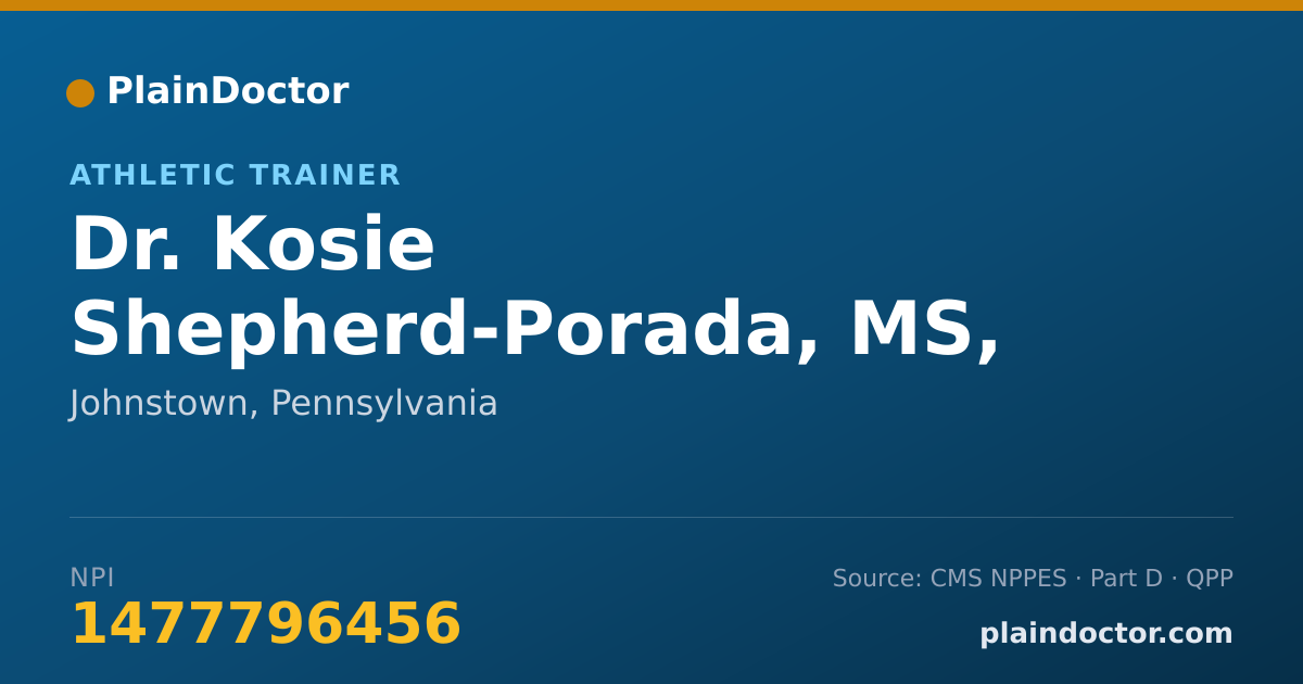Shareable card for Kosie Shepherd-Porada, MS, ATC - Athletic Trainer, Johnstown, PA