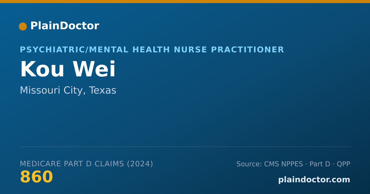 Shareable card for Kou Wei - Primary Care Nurse Practitioner, Missouri City, TX