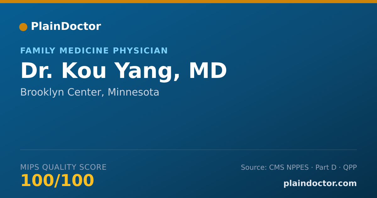 Shareable card for Kou Yang, MD - Family Medicine Physician, Brooklyn Center, MN