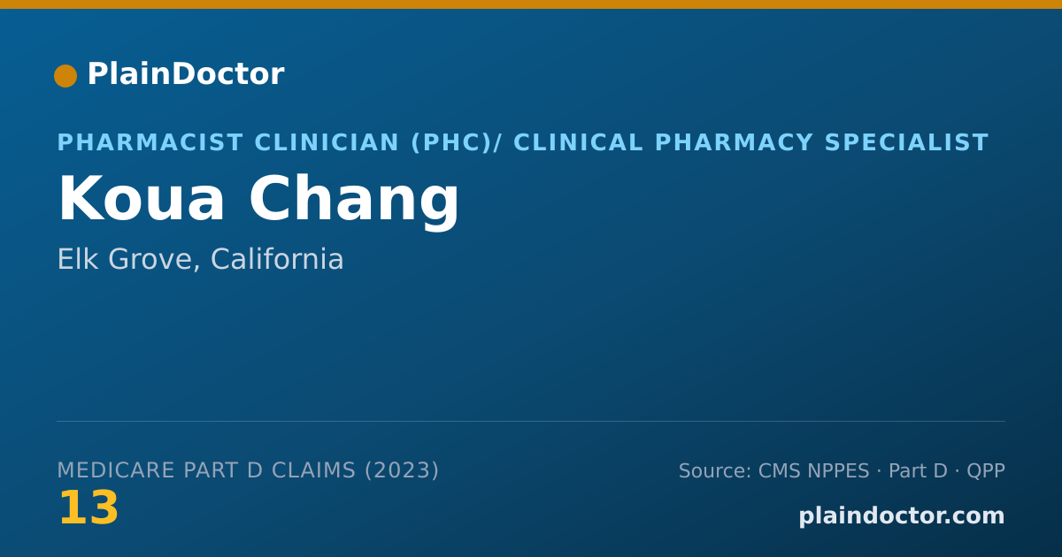 Shareable card for Koua Chang - Pharmacist Clinician (PhC)/ Clinical Pharmacy Specialist, Elk Grove, CA
