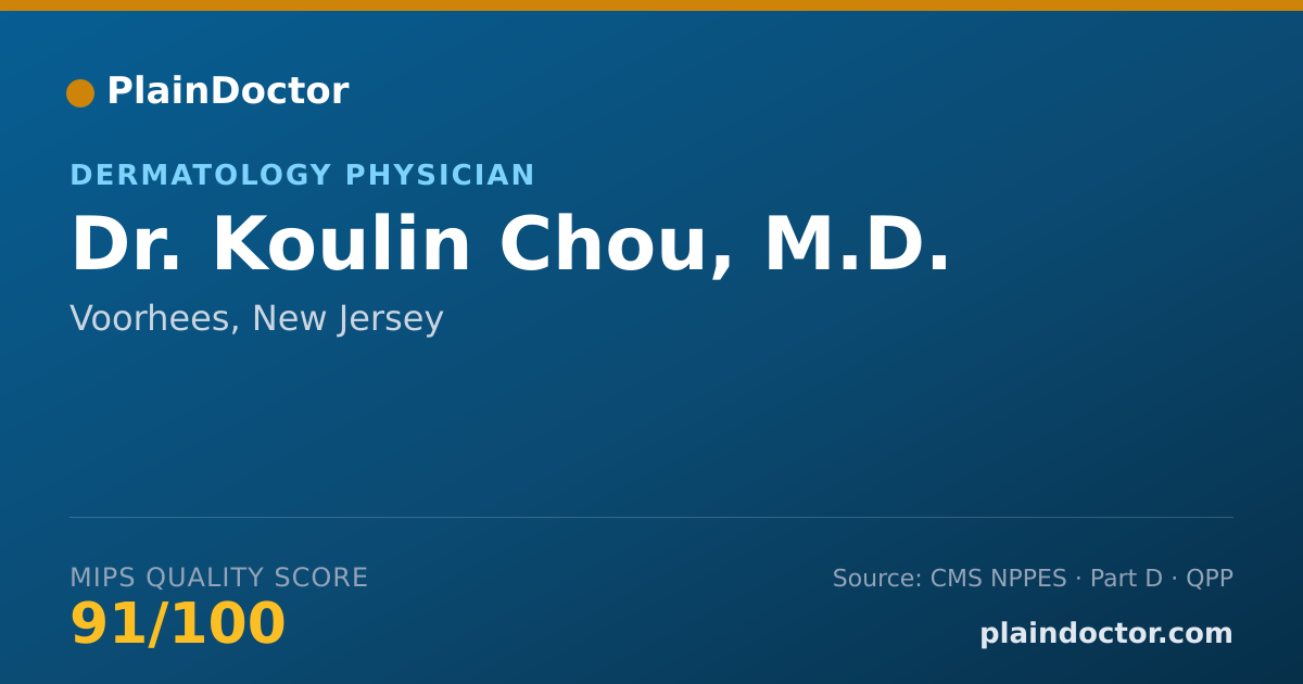 Shareable card for Koulin Chou, M.D. - Dermatology Physician, Voorhees, NJ