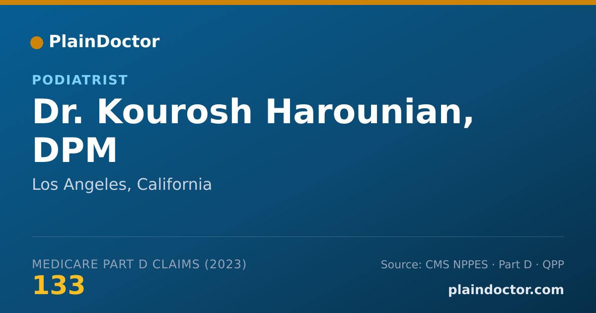 Shareable card for Kourosh Harounian, DPM - Podiatrist, Los Angeles, CA