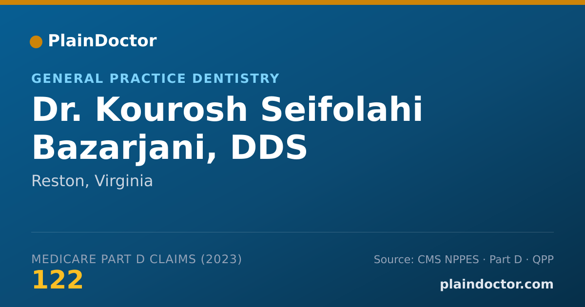 Shareable card for Kourosh Seifolahi Bazarjani, DDS - General Practice Dentistry, Reston, VA