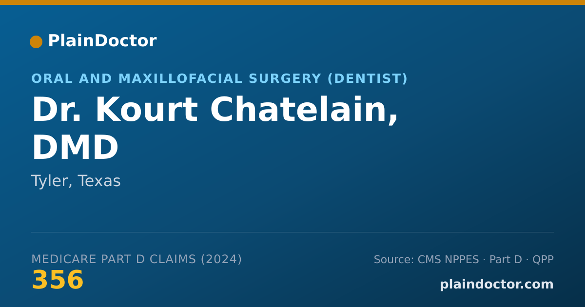 Shareable card for Kourt Chatelain, DMD - Oral and Maxillofacial Surgery (Dentist), Tyler, TX