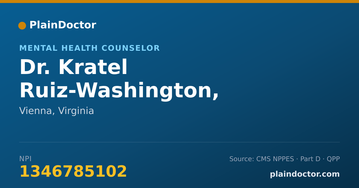 Shareable card for Kratel Ruiz-Washington, PSY.D. - Mental Health Counselor, Vienna, VA