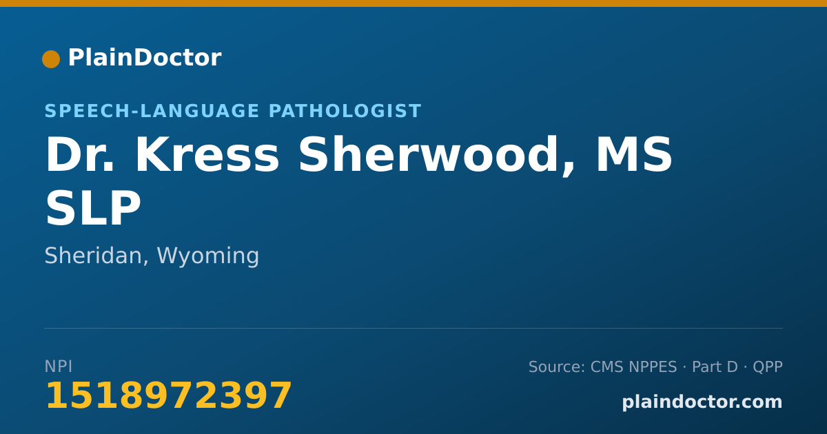 Shareable card for Kress Sherwood, MS SLP - Speech-Language Pathologist, Sheridan, WY