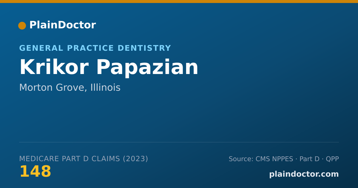 Shareable card for Krikor Papazian - General Practice Dentistry, Morton Grove, IL