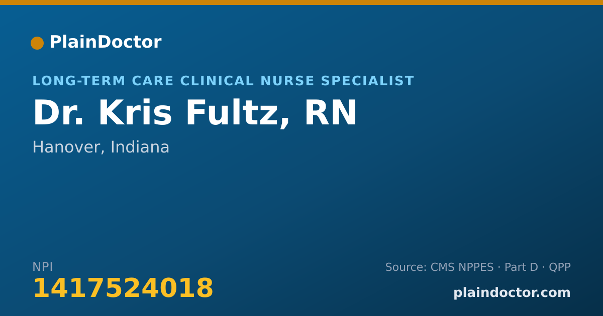 Shareable card for Kris Fultz, RN - Long-Term Care Clinical Nurse Specialist, Hanover, IN