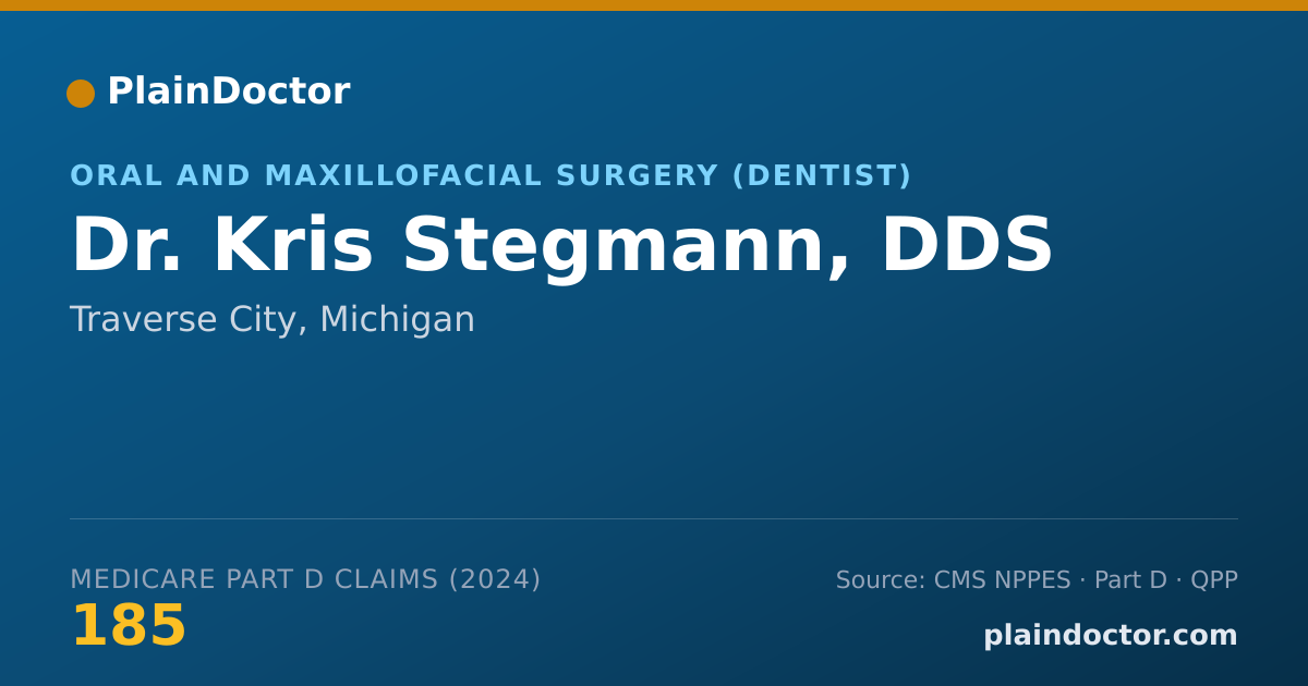 Shareable card for Kris Stegmann, DDS - Oral and Maxillofacial Surgery (Dentist), Traverse City, MI