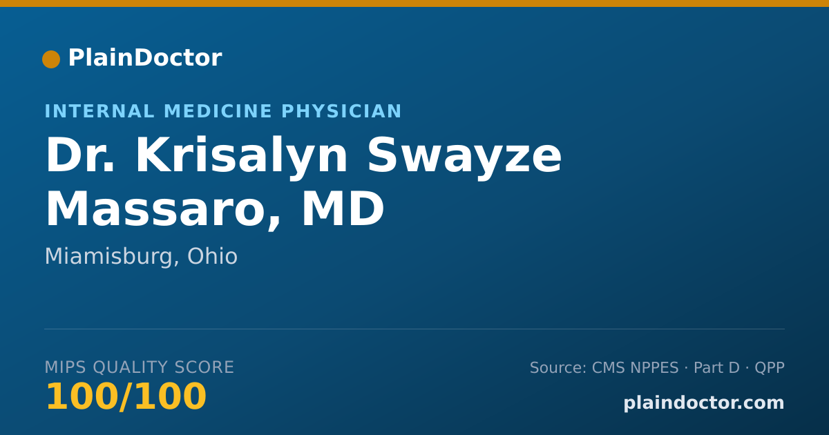 Shareable card for Krisalyn Swayze Massaro, MD - Internal Medicine Physician, Miamisburg, OH