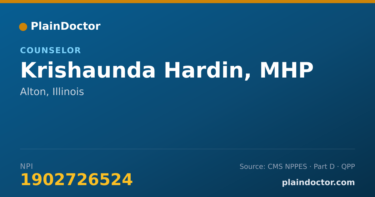 Shareable card for Krishaunda Hardin, MHP - Counselor, Alton, IL
