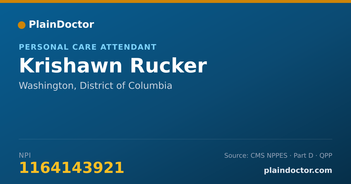Shareable card for Krishawn Rucker - Personal Care Attendant, Washington, DC