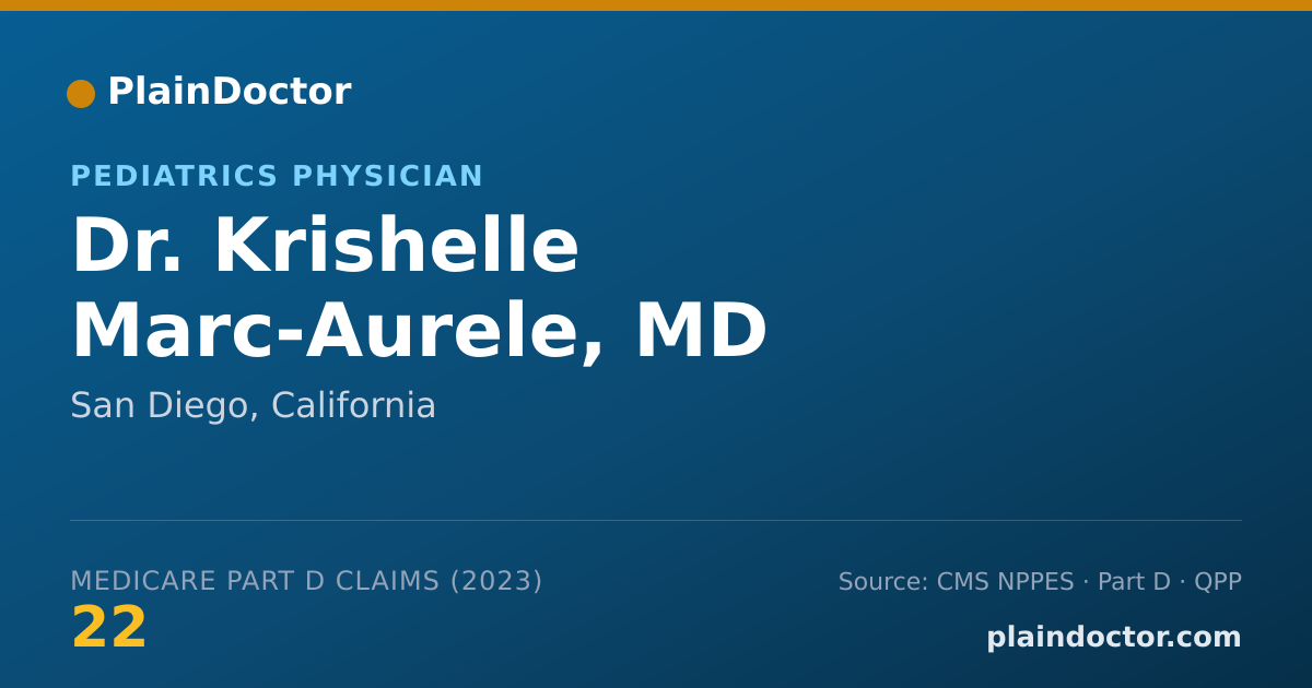 Shareable card for Krishelle Marc-Aurele, MD - Pediatrics Physician, San Diego, CA