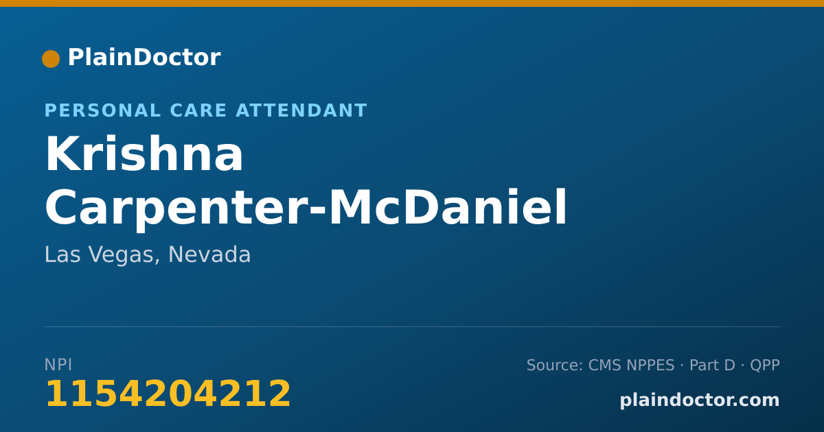 Shareable card for Krishna Carpenter-McDaniel - Personal Care Attendant, Las Vegas, NV