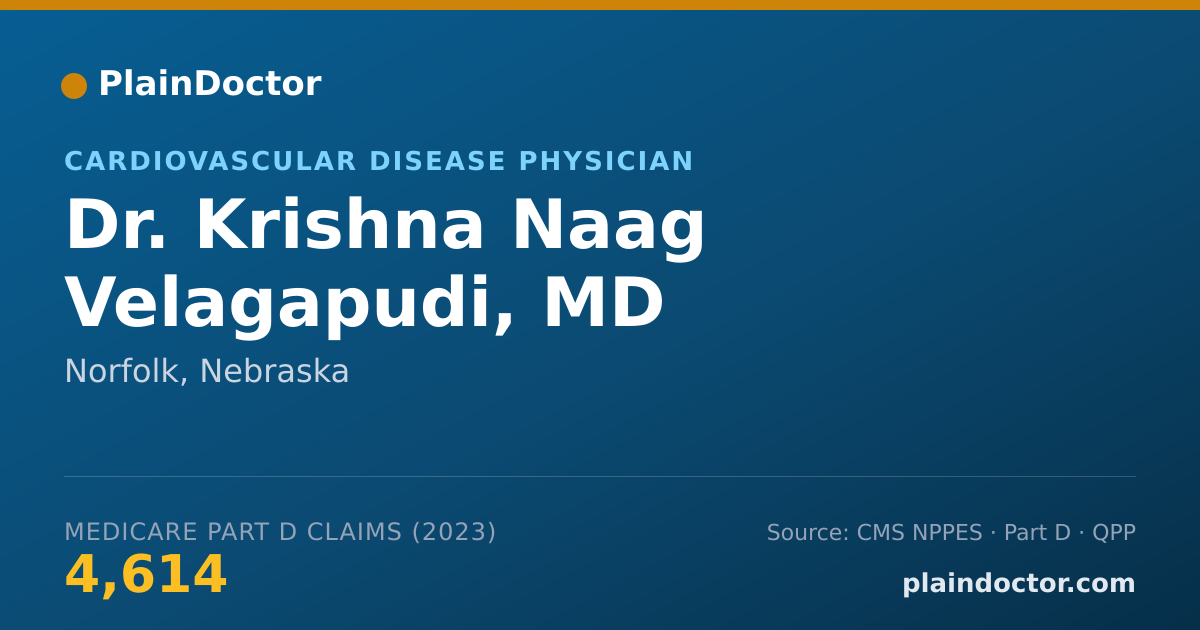 Shareable card for Krishna Naag Velagapudi, MD - Cardiovascular Disease Physician, Norfolk, NE