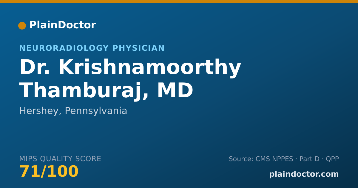 Shareable card for Krishnamoorthy Thamburaj, MD - Neuroradiology Physician, Hershey, PA