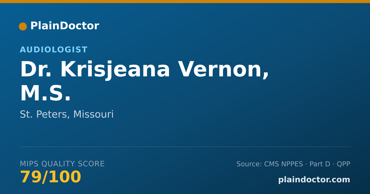 Shareable card for Krisjeana Vernon, M.S. - Audiologist, St. Peters, MO