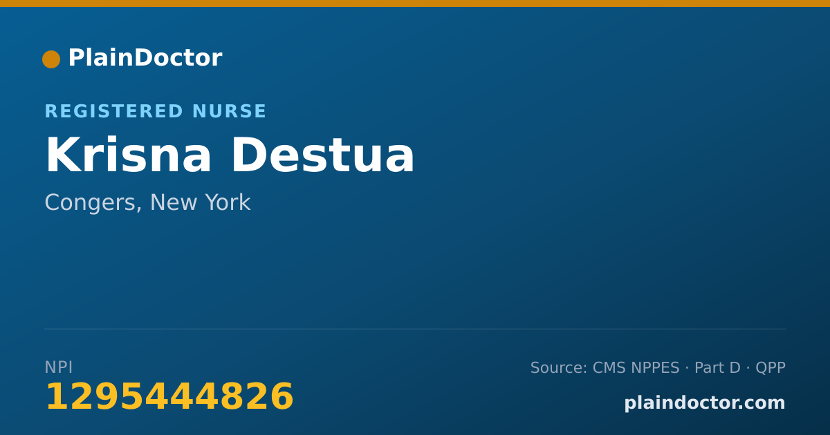 Shareable card for Krisna Destua - Registered Nurse, Congers, NY