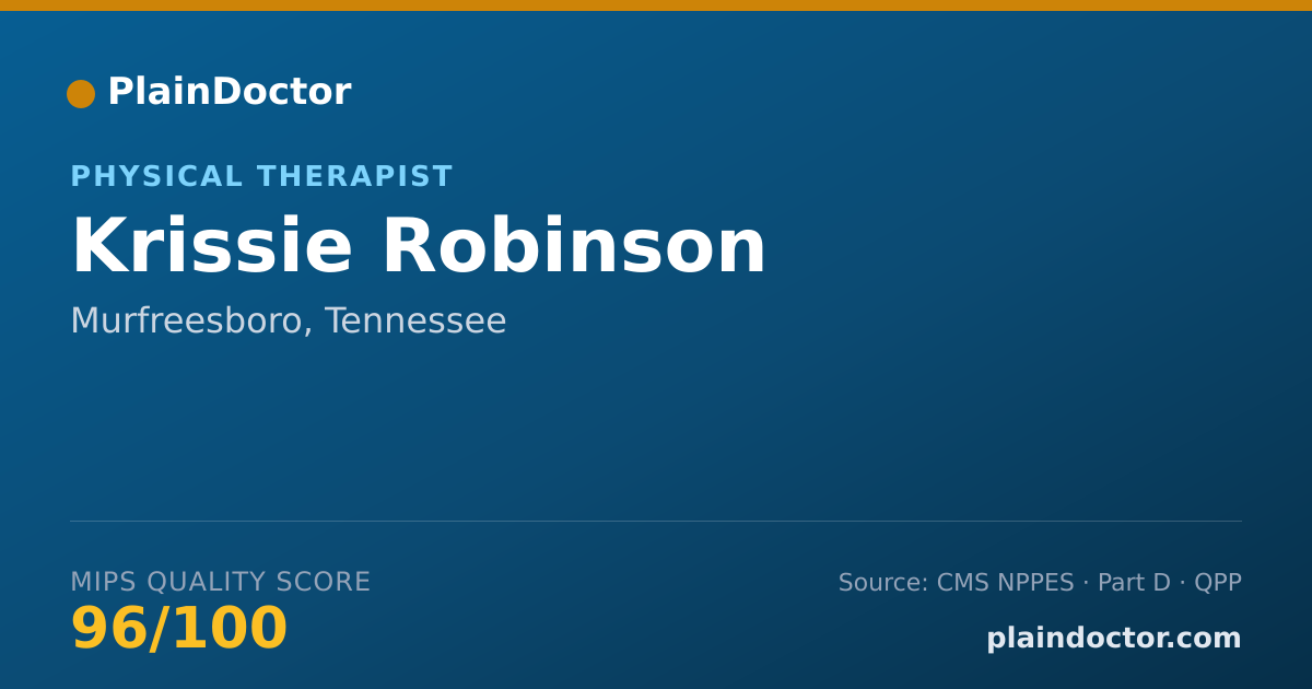 Shareable card for Krissie Robinson - Physical Therapist, Murfreesboro, TN