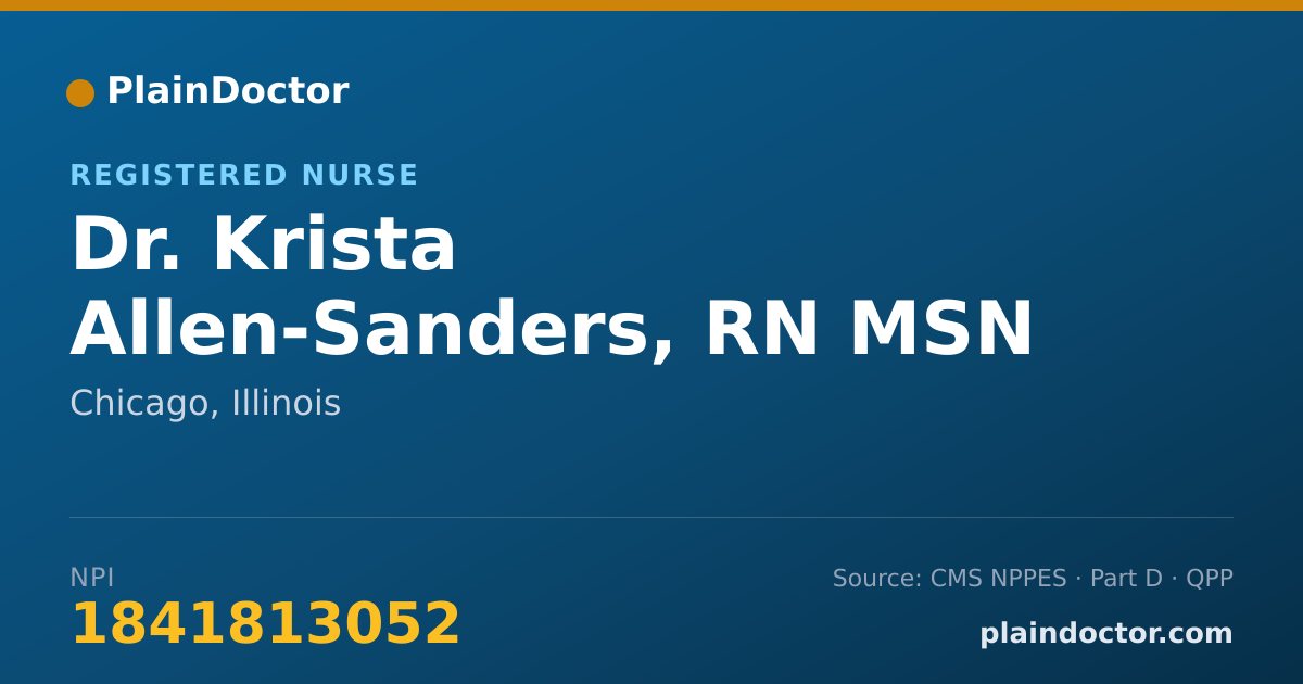 Shareable card for Krista Allen-Sanders, RN MSN - Registered Nurse, Chicago, IL