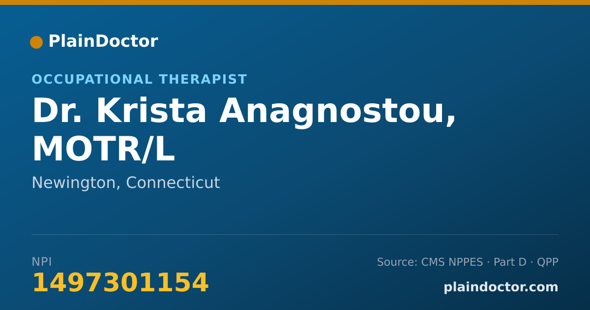 Shareable card for Krista Anagnostou, MOTR/L - Occupational Therapist, Newington, CT