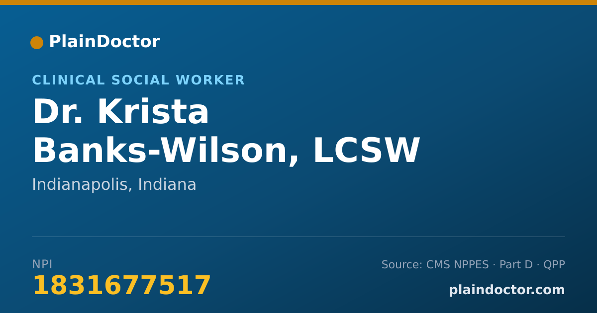 Shareable card for Krista Banks-Wilson, LCSW - Clinical Social Worker, Indianapolis, IN
