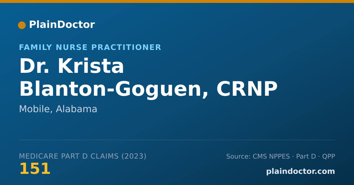 Shareable card for Krista Blanton-Goguen, CRNP - Family Nurse Practitioner, Mobile, AL