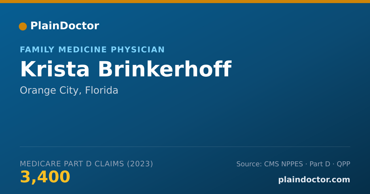 Shareable card for Krista Brinkerhoff - Family Medicine Physician, Orange City, FL