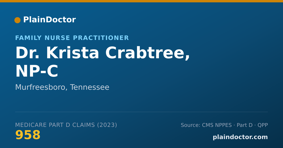 Shareable card for Krista Crabtree, NP-C - Family Nurse Practitioner, Murfreesboro, TN
