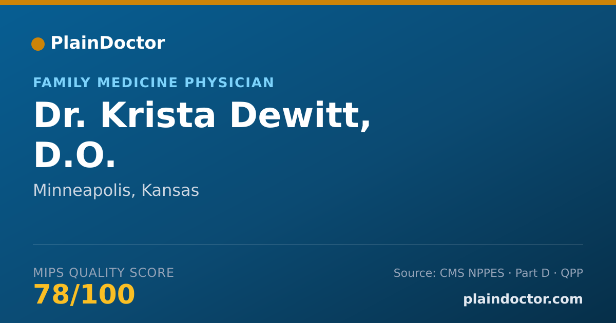 Shareable card for Krista Dewitt, D.O. - Family Medicine Physician, Minneapolis, KS