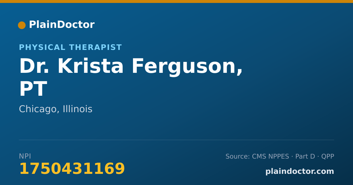 Shareable card for Krista Ferguson, PT - Physical Therapist, Chicago, IL