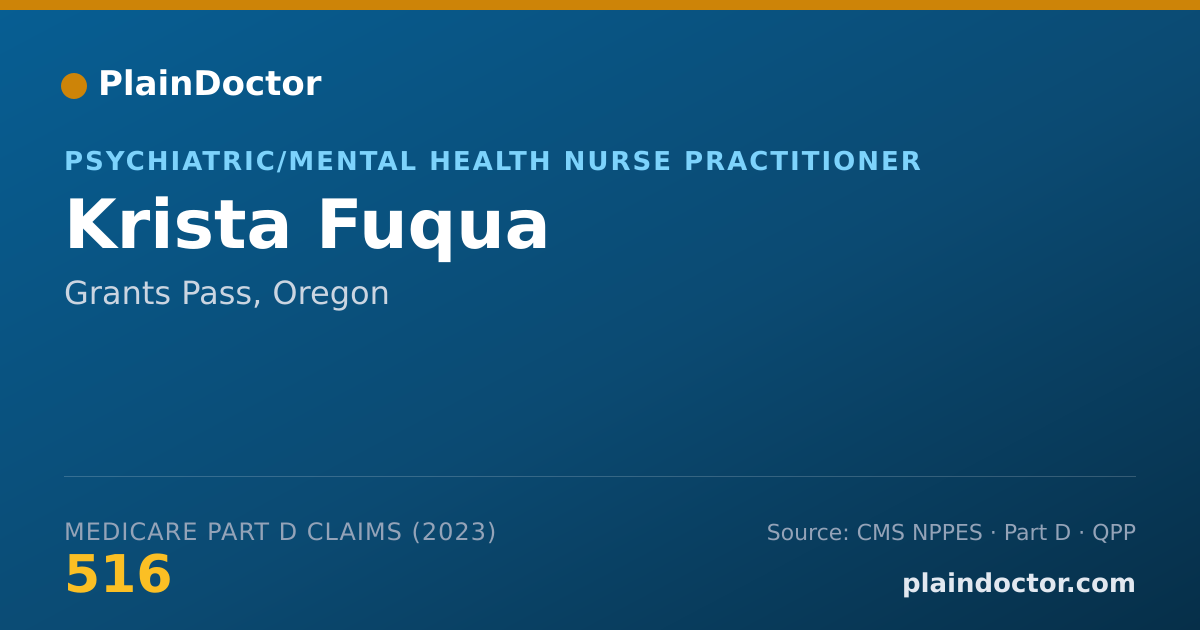 Shareable card for Krista Fuqua - Psychiatric/Mental Health Nurse Practitioner, Grants Pass, OR