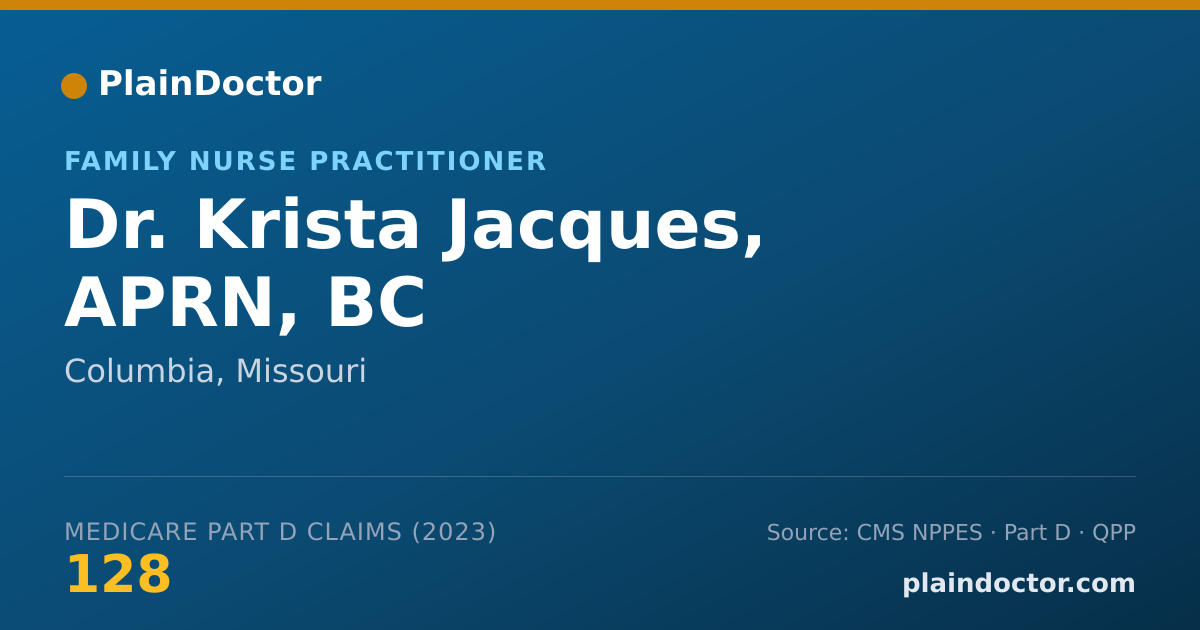 Shareable card for Krista Jacques, APRN, BC - Family Nurse Practitioner, Columbia, MO