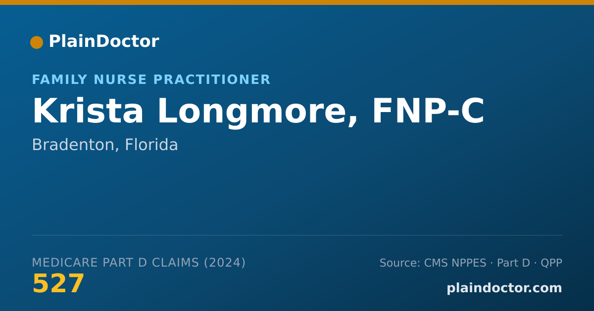 Shareable card for Krista Longmore, FNP-C - Family Nurse Practitioner, Bradenton, FL