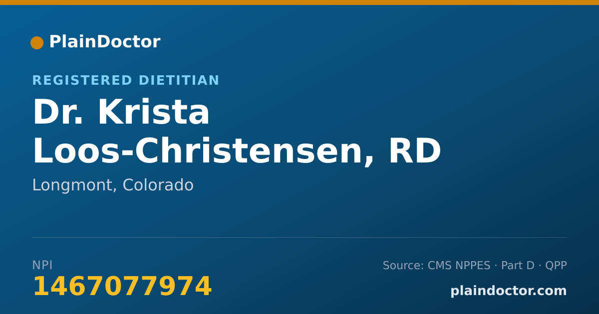 Shareable card for Krista Loos-Christensen, RD - Registered Dietitian, Longmont, CO