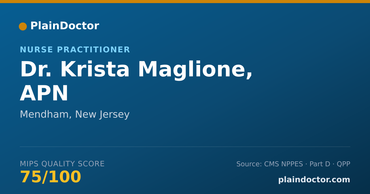 Shareable card for Krista Maglione, APN - Nurse Practitioner, Mendham, NJ