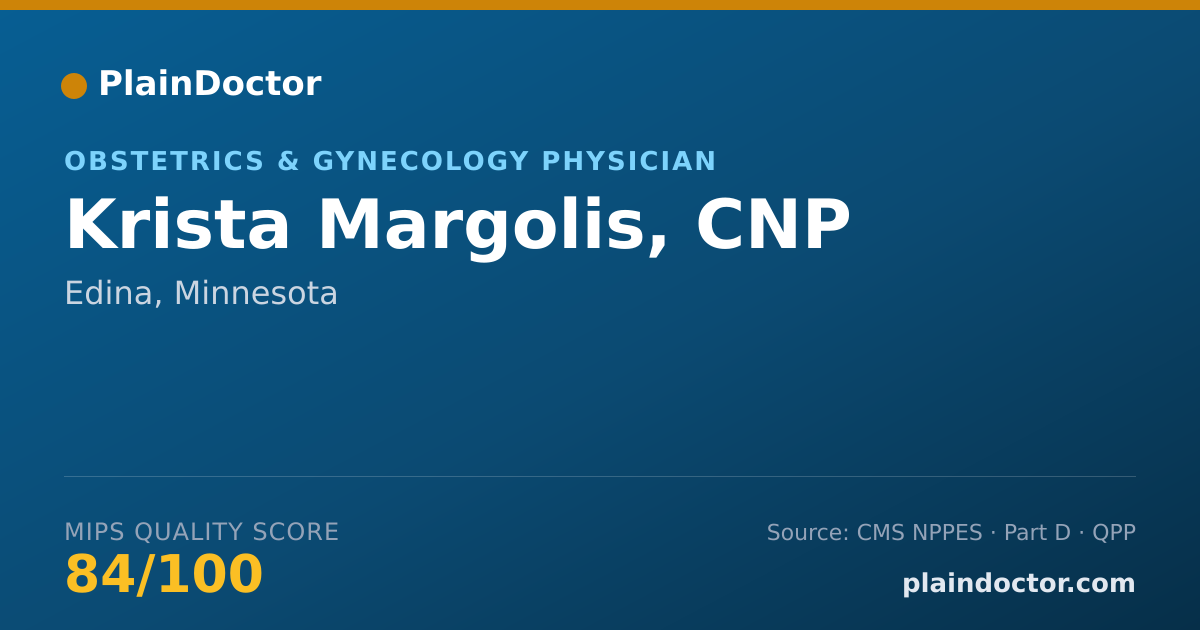 Shareable card for Krista Margolis, CNP - Obstetrics & Gynecology Physician, Edina, MN