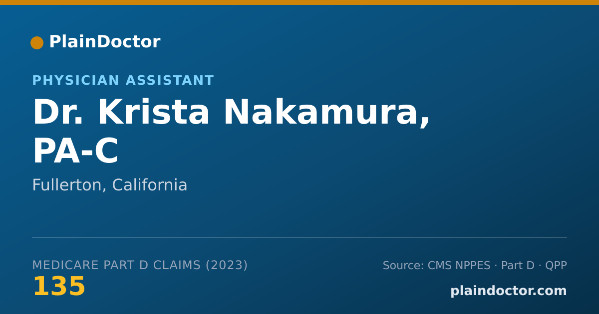 Shareable card for Krista Nakamura, PA-C - Physician Assistant, Fullerton, CA