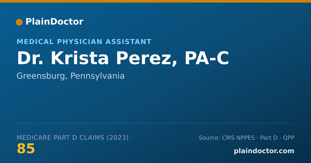 Shareable card for Krista Perez, PA-C - Medical Physician Assistant, Greensburg, PA