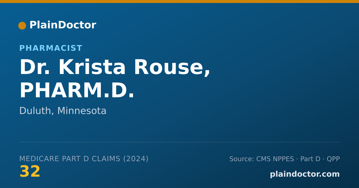 Shareable card for Krista Rouse, PHARM.D. - Pharmacist, Duluth, MN